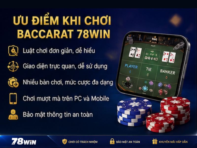 Ưu Điểm Khi Chơi Baccarat 78Win